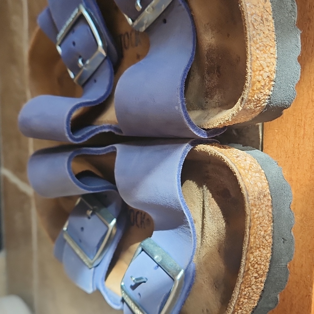 Birkenstock Sandals Wirh Blue Leather Strap Size 38 - Picture 5 of 12